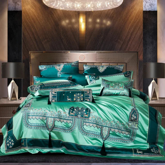 Afralia™ European Brocade Bedding Set with Jacquard Embroidery, Egyptian Cotton Material