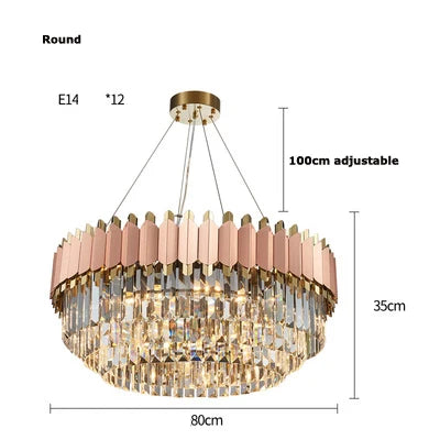 Afralia™ E14 LED Crystal Stainless Steel Rose Gold Pendant Lights
