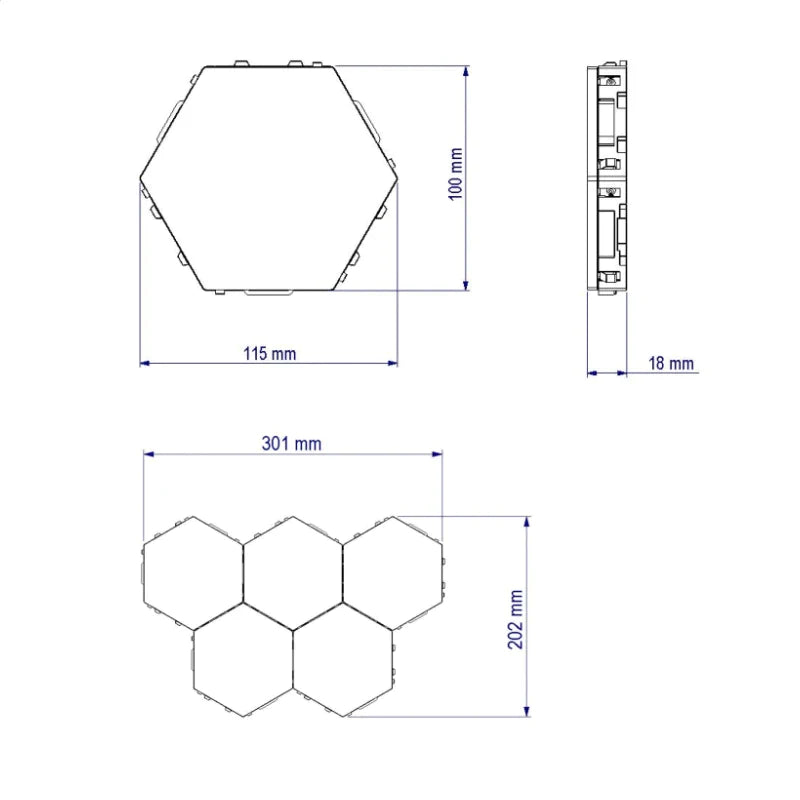 Afralia™ Honeycomb Modular Quantum Sconces LED Panel Lights