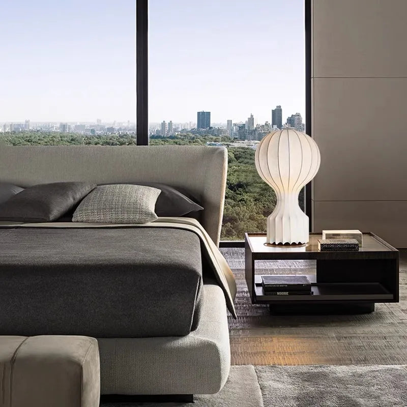 Afralia™ Gatto Silk Table Lamp Modern Minimalist Bedroom LED