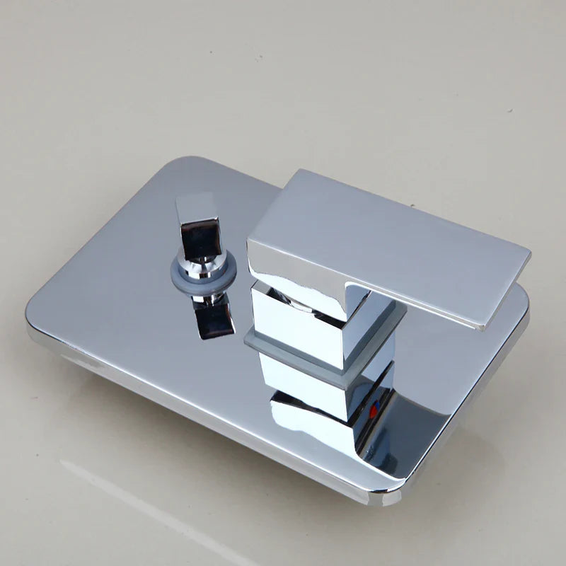 Afralia™ Chrome Bath Shower Set Single Handle Rain Wall Mixer Taps Faucet