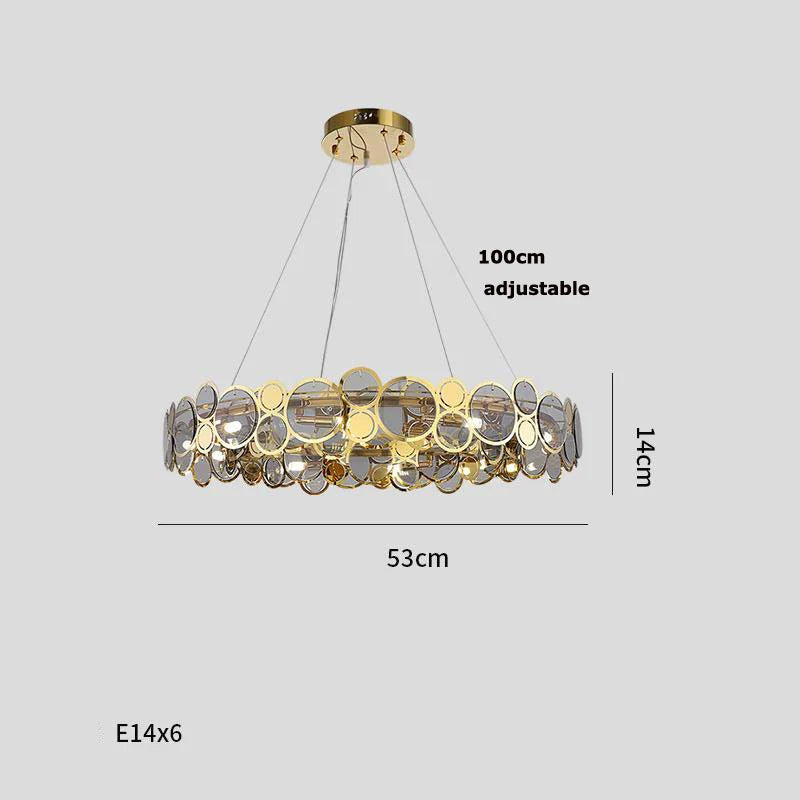 Afralia™ Gold Iron Glass Chandelier Lighting for Dinning Room