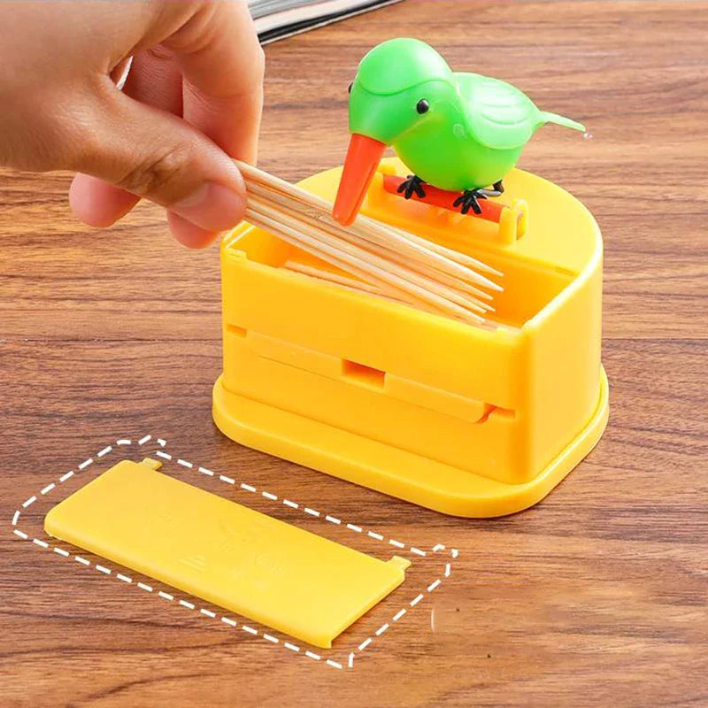 Afralia™ Small Bird Toothpick Container Automatic Dispenser Kitchen Storage Box