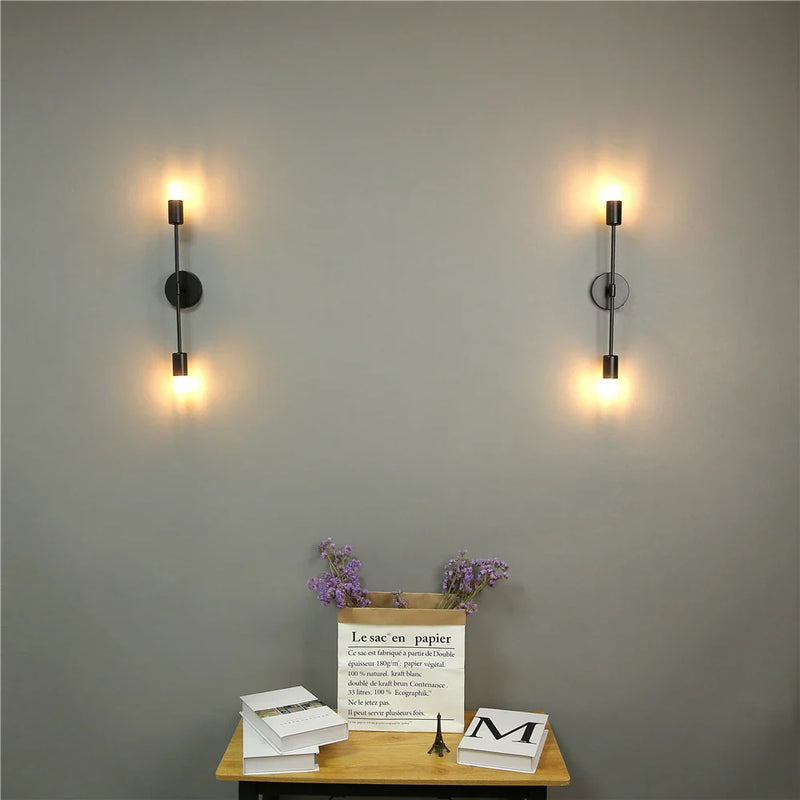 Afralia™ Modern Iron Double Head Wall Lamps LED Lights for Home Decor Lighting