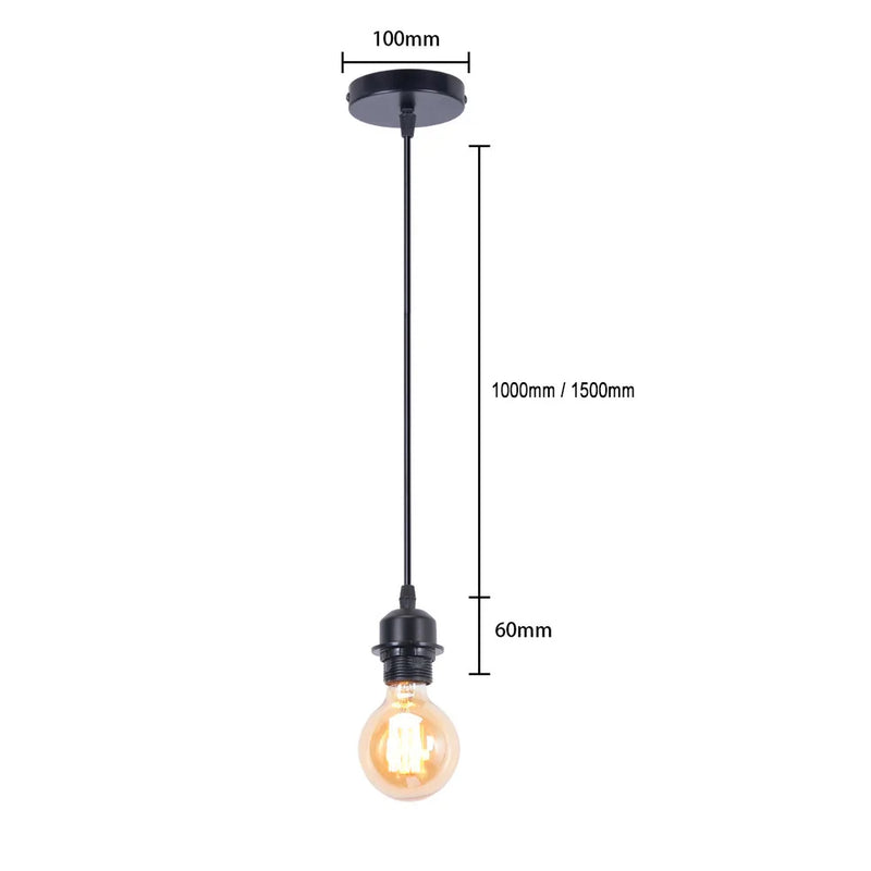 Afralia™ Vintage E27 Pendant Lamp Holder with 1M/1.5M Cable - Hanging Light Fixture Base