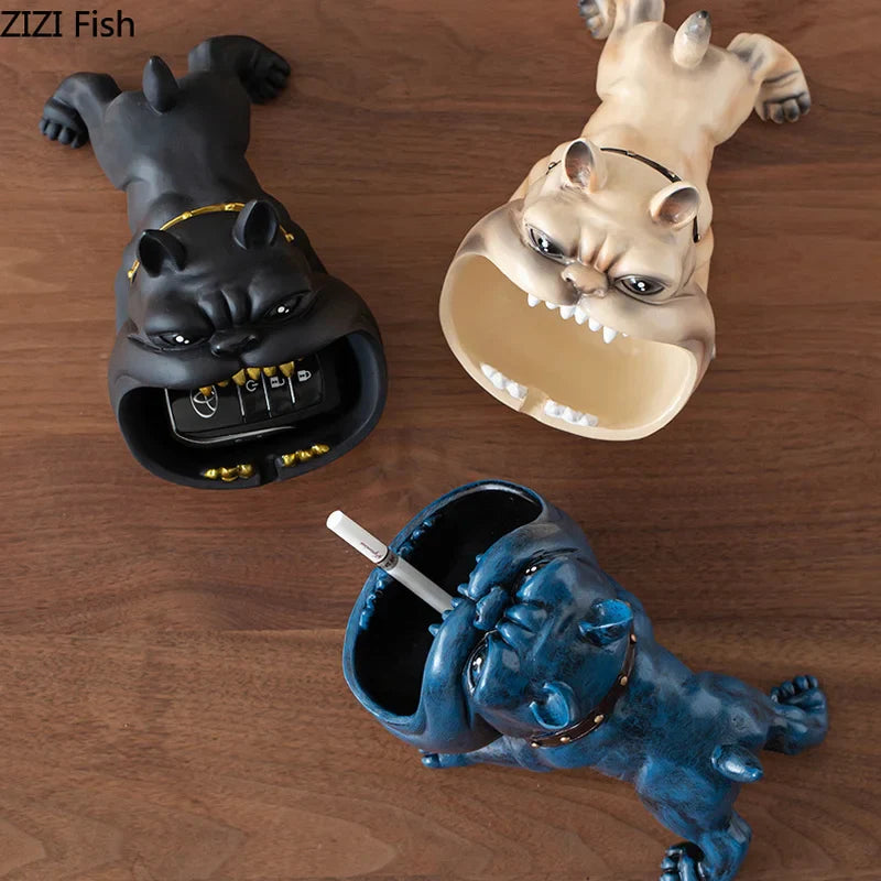 Afralia™ Cartoon Dog Ashtray | Creative Animal Resin Home Decor Gift
