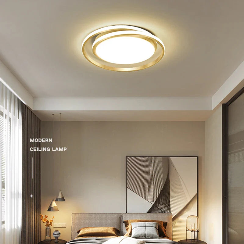 Afralia™ Modern Round Acrylic Chandelier Ceiling Lamp for Stylish Living Room Decor