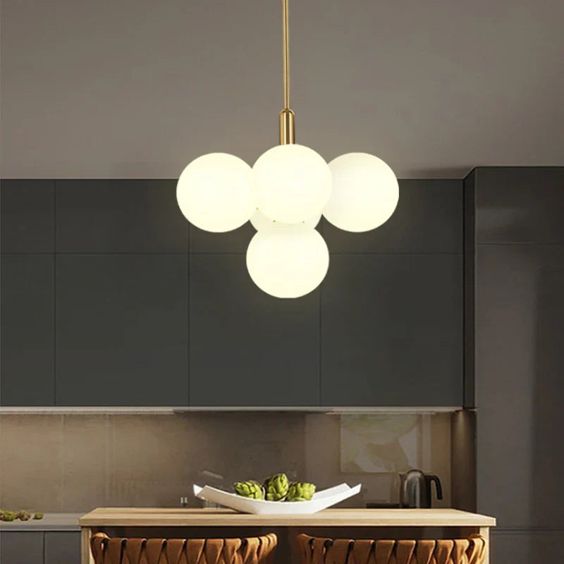 Afralia™ Nordic Glass Ball LED Pendant Light Fixture for Modern Home Decor