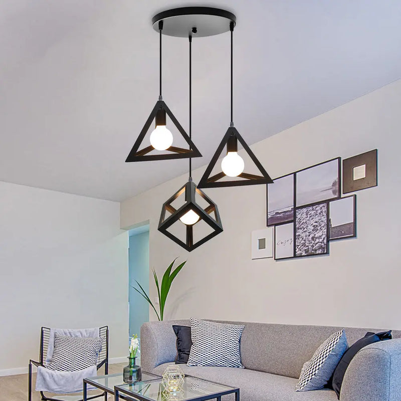 Afralia™ Vintage Industrial Pendant Light LED Ceiling Chandelier for Home Kitchen