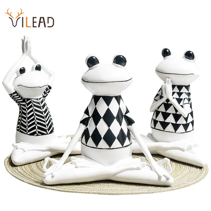 Afralia™ Yoga Frog Sculpture: Resin Meditation Figurine for Home Decor.