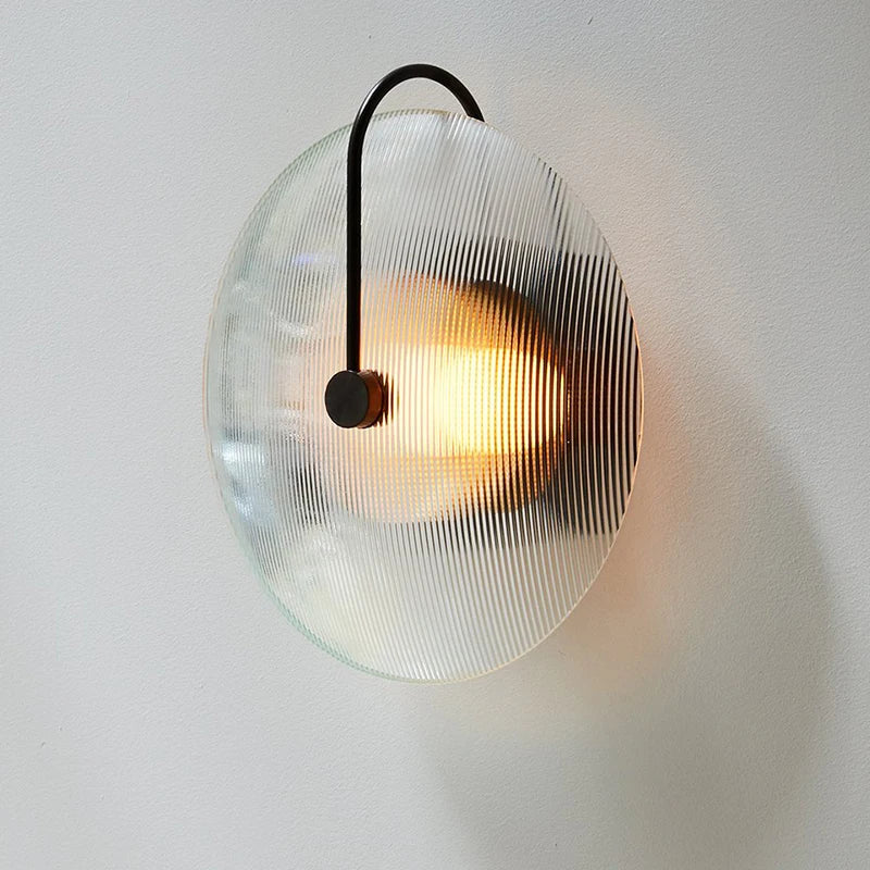 Afralia™ Modern Glass Wall Sconce Indoor Round Light Fixture for Living Room Bedroom