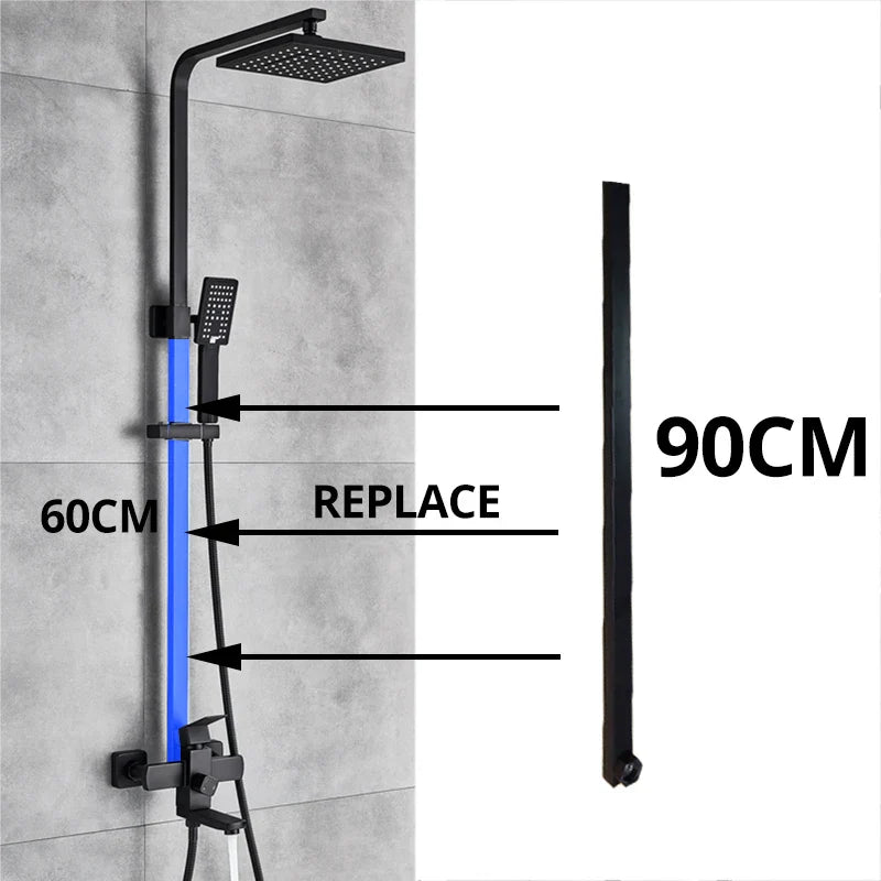 Afralia™ 90CM Tube-Bar Extend Pipe for Shower Faucet Extension