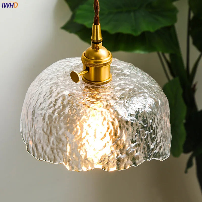 Afralia™ Copper Glass LED Pendant Light - Vintage Nordic Design for Home, Cafe, Bedroom