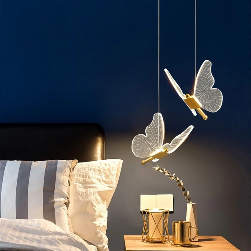 Afralia™ Acrylic Butterfly LED Pendant Light - Modern Luxury Designer Fixture