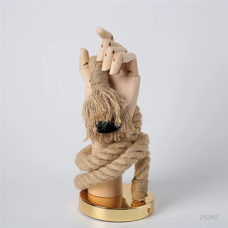 Afralia™ Hand Shape Hemp Rope Wall Light for Corridor Bar Restaurant, E27 Wall Decoration Lamp