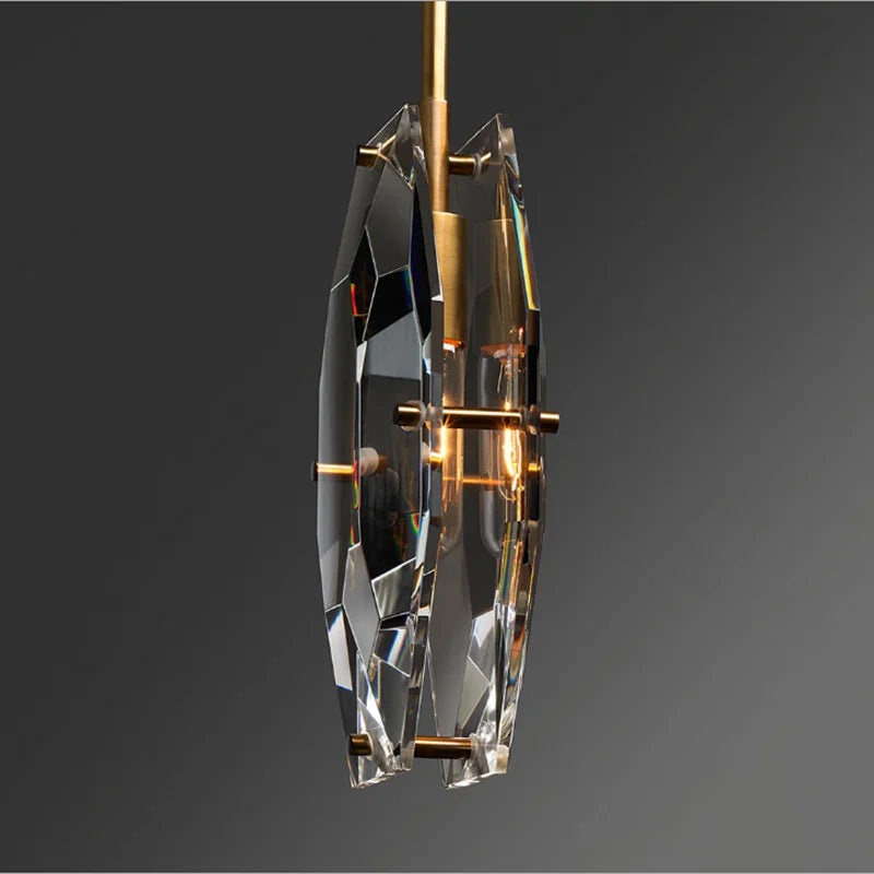 Afralia™ Crystal Glass Pendant Lamp Luxe Chandelier for Bedroom Restaurant Kitchen Home