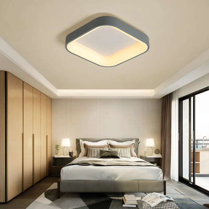 Afralia™ Modern LED Ceiling Lamp for Living Room, Bedroom, Study - Grey or White
