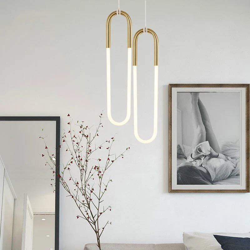 Afralia™ Gold Pendant Lights Energy Saving for Living Room Hanglamp