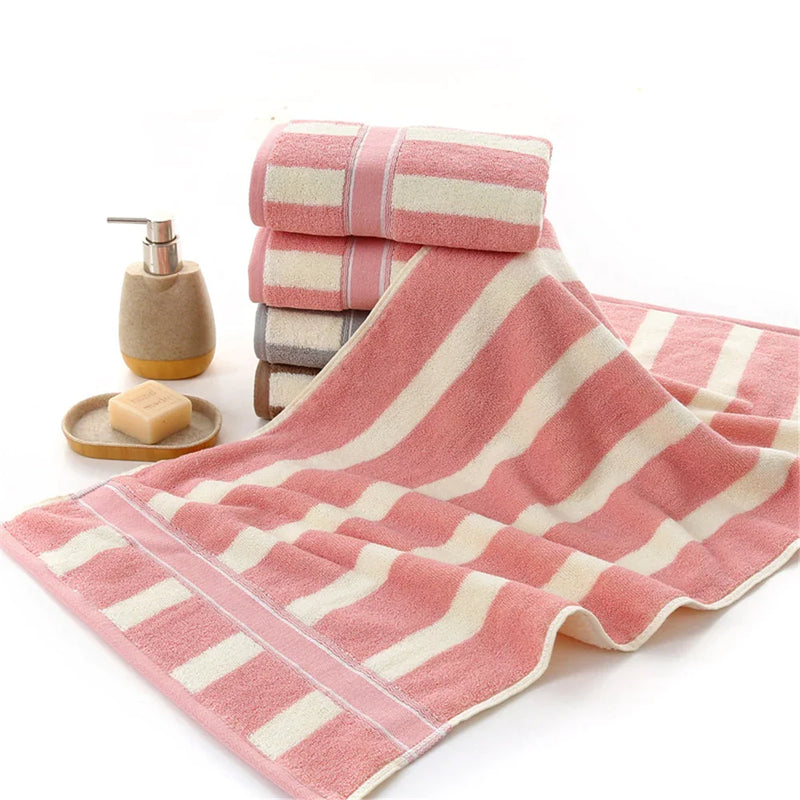 Afralia™ Striped Soft Cotton Hand Towel for Adults - High Quality