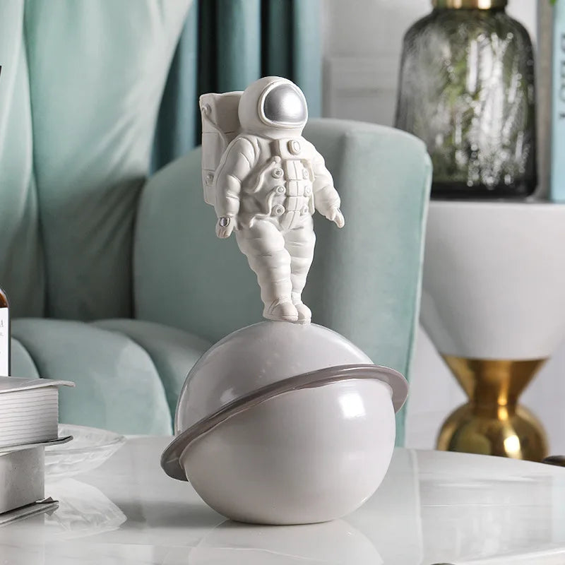 Afralia™ Astronaut Phone Holder Figurine Home Decor Space Man Sculpture Cosmonaut Statue
