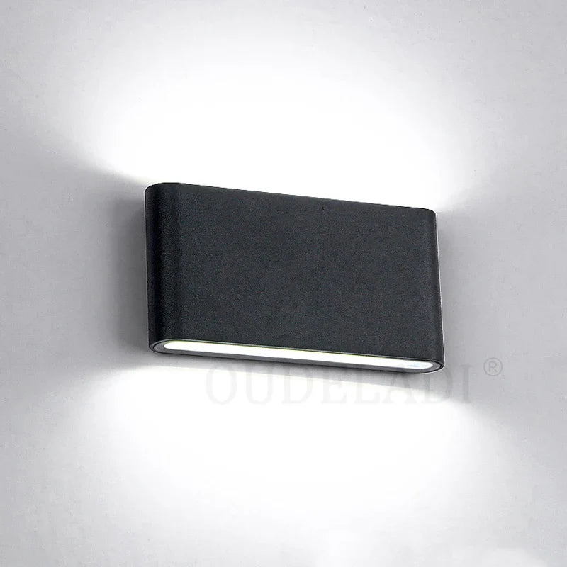 Afralia™ Waterproof LED Wall Lamp Outdoor Decor Light Aluminum White / Black 6W 12W