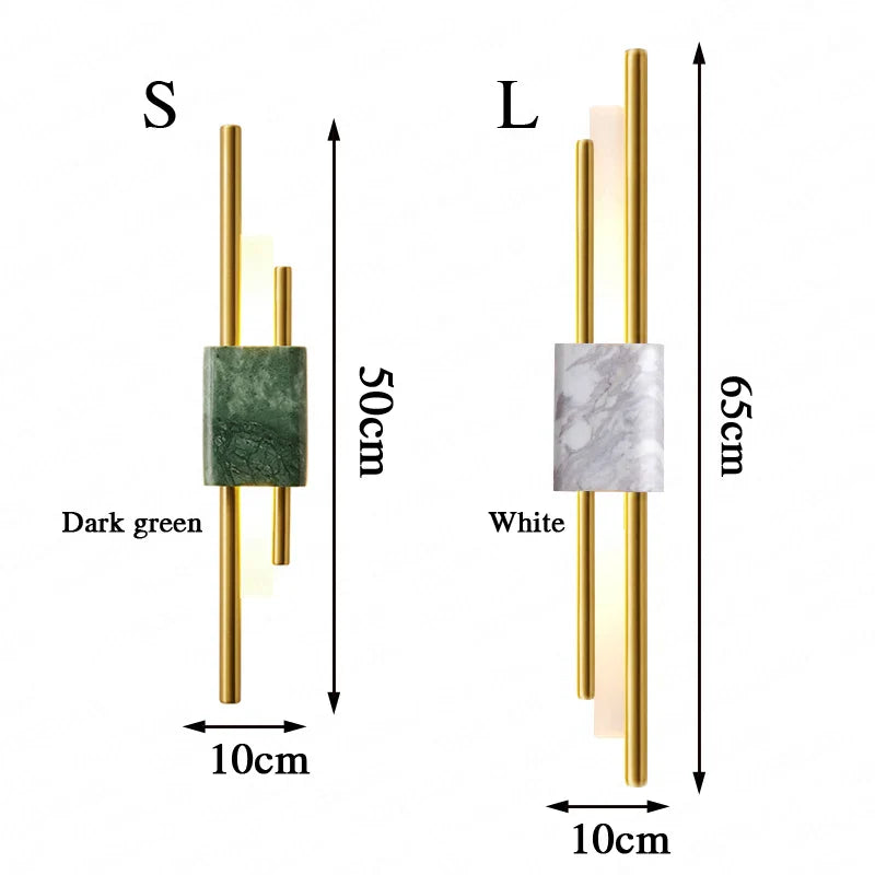 Afralia™ Nordic LED Marble Wall Lamps - Creative Living Room Sconce Light Fixtures