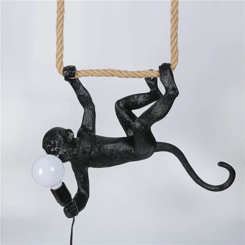 Afralia™ Resin Monkey Pendant Lights for Stylish Living Spaces