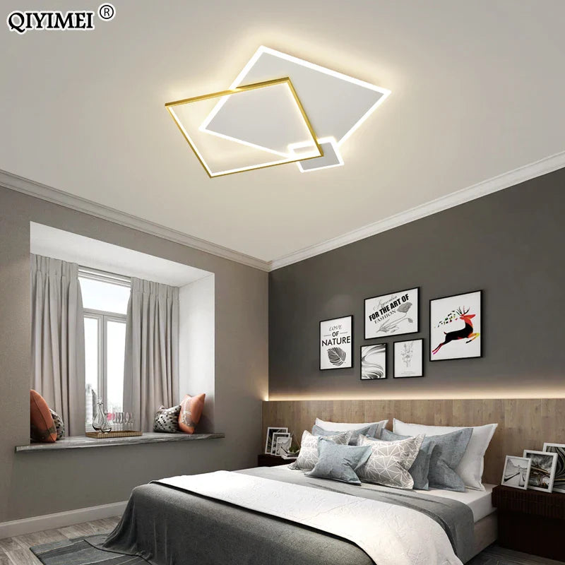 Afralia™ Modern LED Chandelier Lights for Living Dining Bedroom, Indoor Wrought Iron Acrylic Lamps