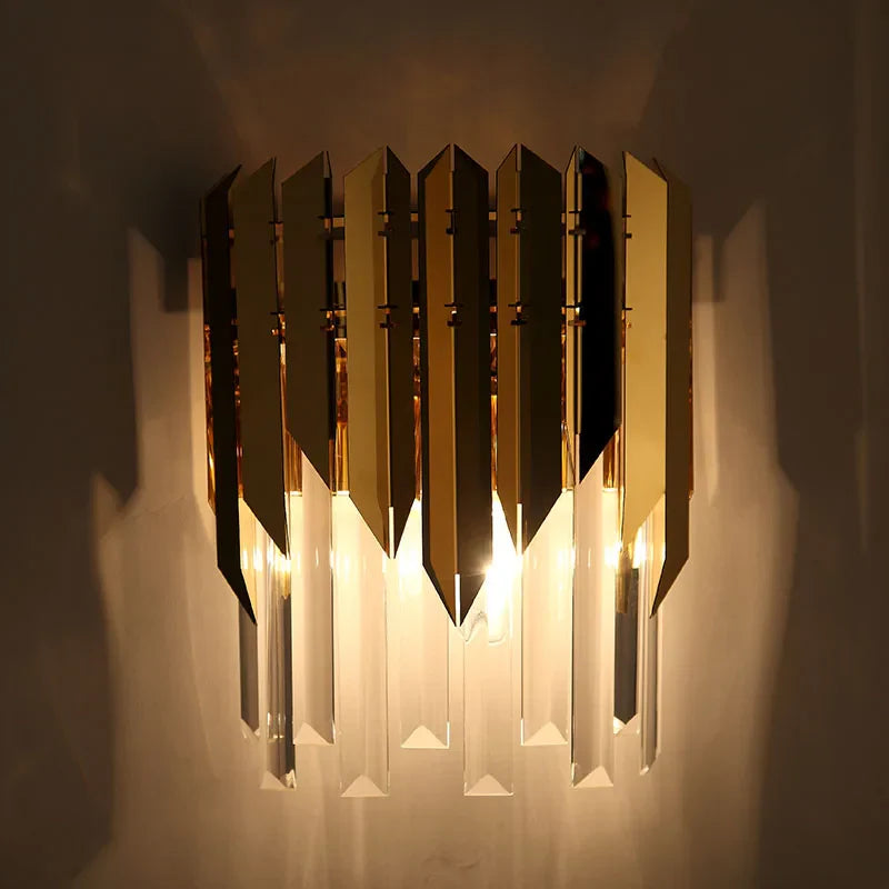 Afralia™ Crystal Wall Lamp: Wireless Charging Light for Bedroom, Aisle, Staircase