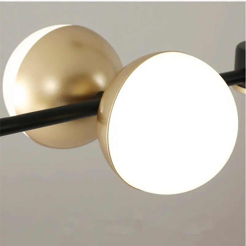 Afralia™ Black Gold Minimalist Chandelier for Dining Room Home Decor