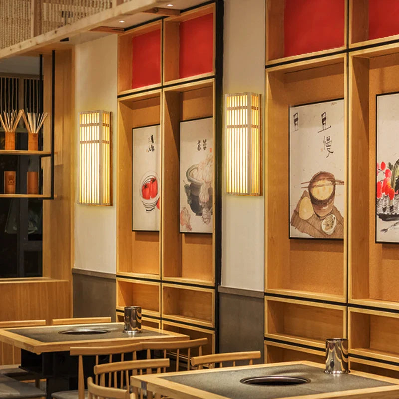 Afralia™ Modern Japanese Tatami Style LED Wall Lamp for Lounge and Bathroom Mirror