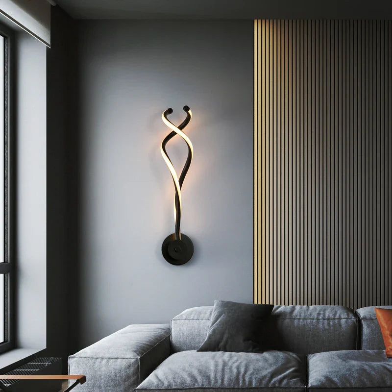 Afralia™ Nordic Black & White Wall Light: Creative Indoor Decor LED Bedside Lamp