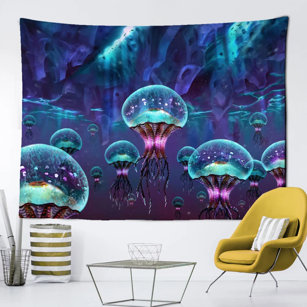 Afralia™ Mushroom Mandala Tapestry Wall Hanging Hippie Psychedelic Room Decor