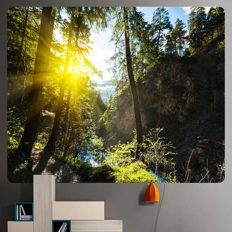 Afralia™ Forest Home Decor Tapestry Hippie Bohemian Wall Hanging - Large Size Skyline Sheets