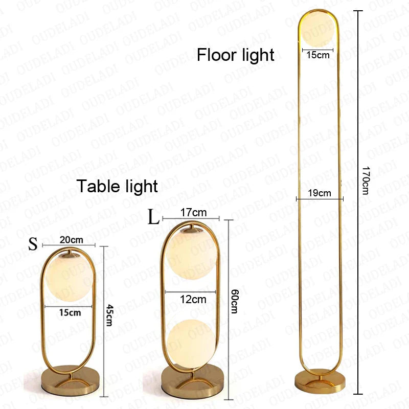 Afralia™ Golden Body Glass LED Desk Lamp - Modern Nordic Art Deco Design
