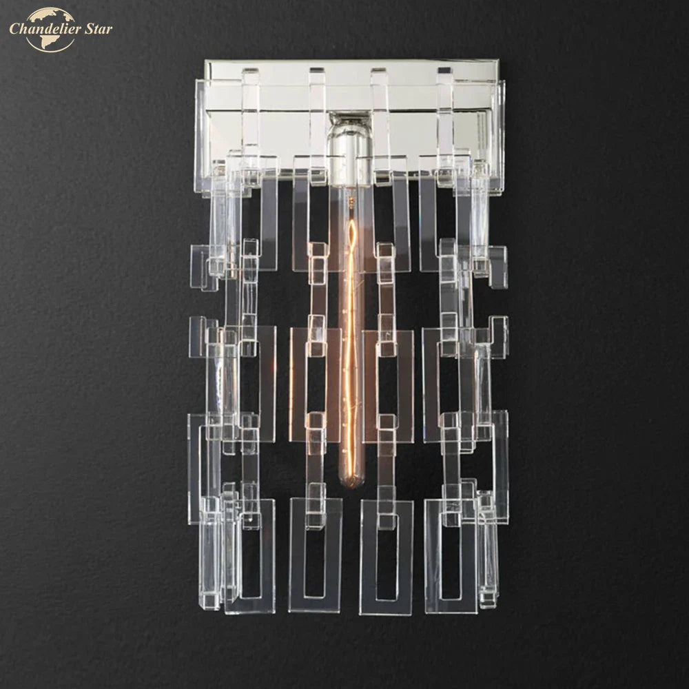 Afralia™ Crystal Wall Sconce Lamp: Modern Art Deco Square Design for Home Interior