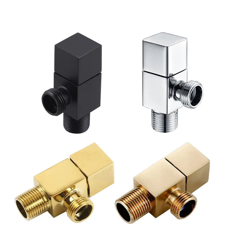 Afralia™ Brass Black Angle Valve for Bathroom Water Control