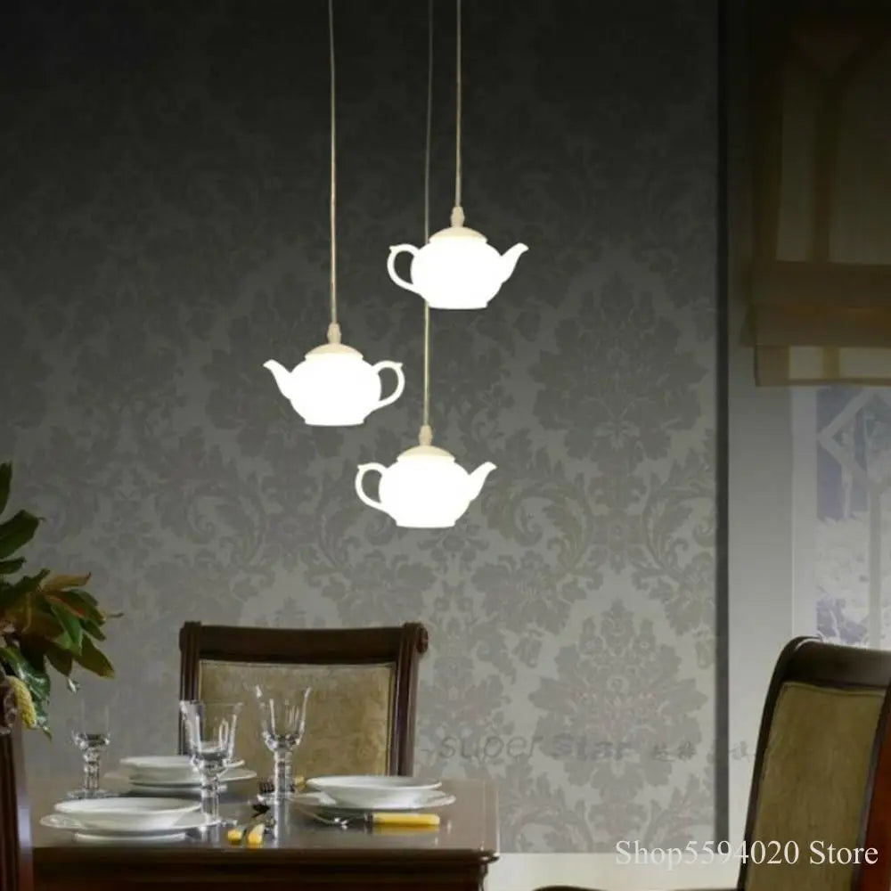 Afralia™ Postmodern Teapot Chandelier Triple Kitchen Hanging Lights