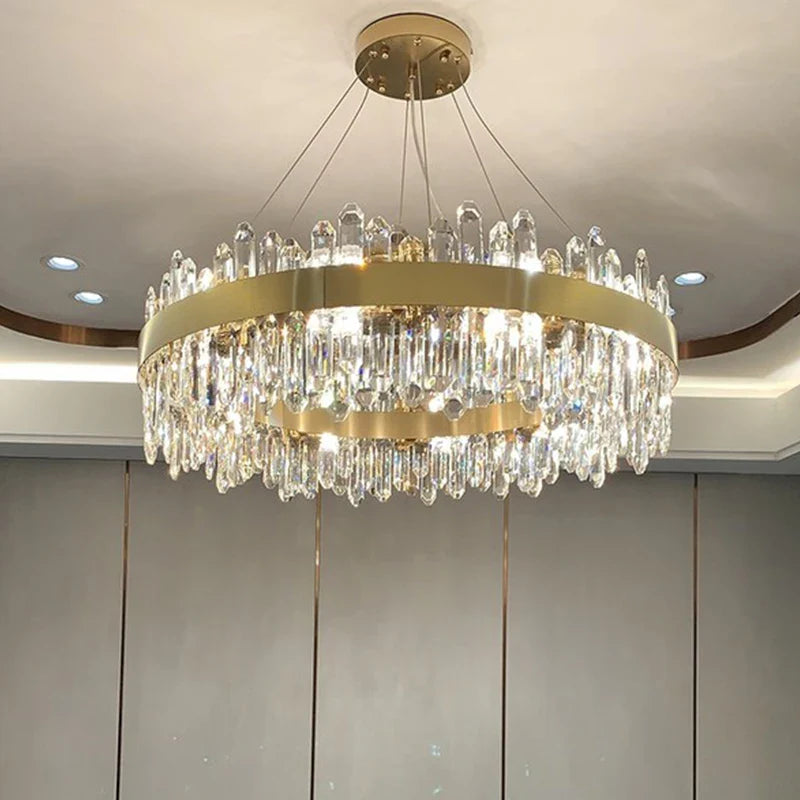 Afralia™ Crystal Chandelier Pendant Light for Luxury Living Room, Bedroom, Dining, Kitchen & Home Décor