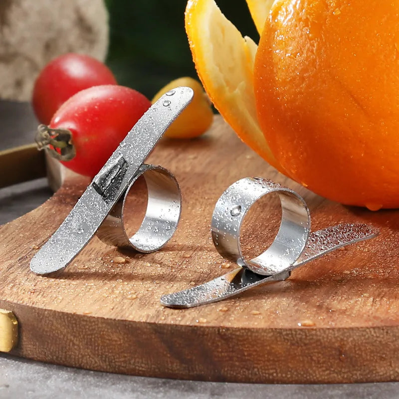 Afralia™ Citrus Peeler: Stainless Steel Finger Type Orange Lemon Remover Slicer Kitchen Gadget
