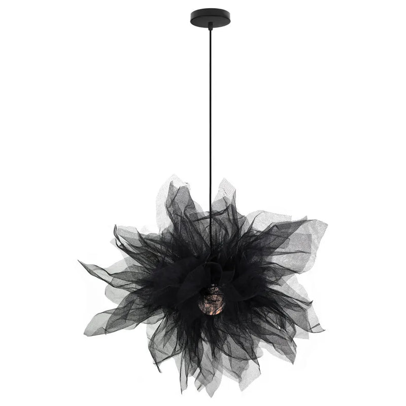 Afralia™ Gauze Flower Chandeliers: Modern Nordic Mesh Pendant Light for Bedroom, Living, Children's Room