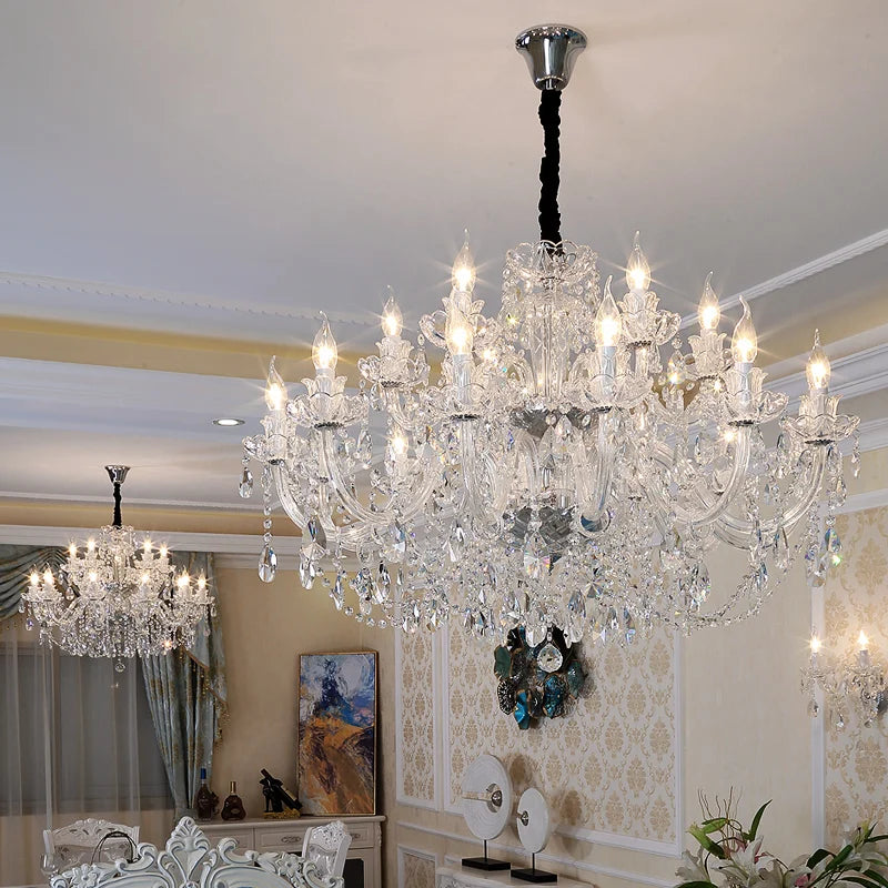 Afralia™ Crystal Chandelier Lighting: Modern European Gold/Silver Style, Clear K9 Hanging Lights