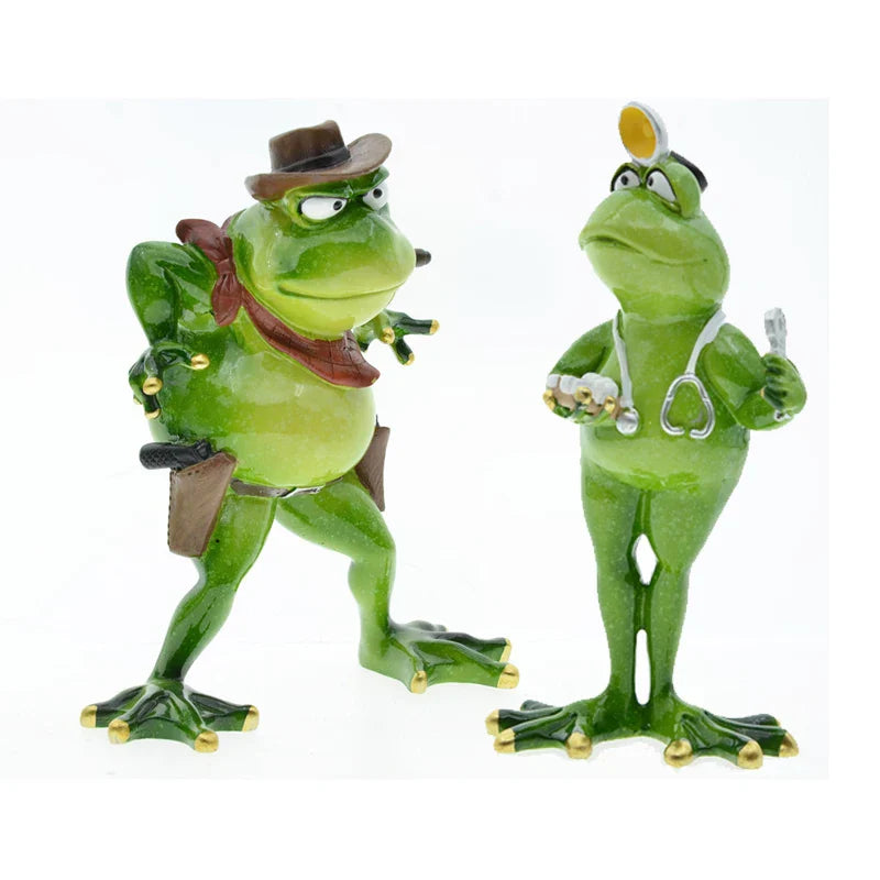 Afralia™ Nordic Frog Anthropomorphic Resin Figurine for Stylish Room Decor