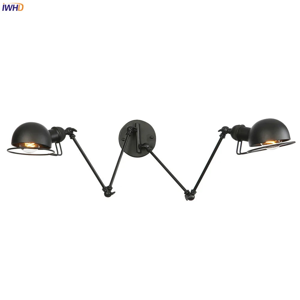 Afralia™ Antique Black Wall Lamp Vintage Industrial Sconce LED Applique Murale