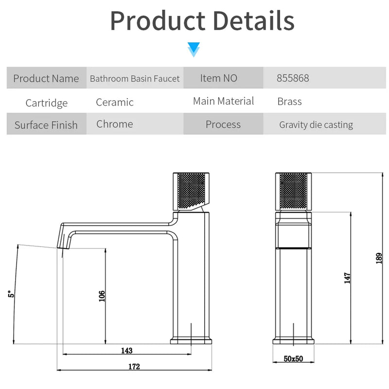 Afralia™ Black Brass Basin Faucet Hot Cold Water Mixer Chrome Finish