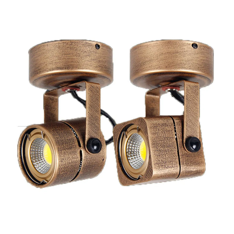 Afralia™ Industrial Mini Ceiling Spotlights - Retro Adjustable Bronze Lamps