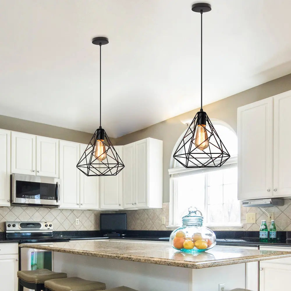 Afralia™ Modern Black LED Pendant Chandelier for Kitchen & Living Room Lighting