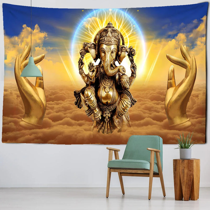 Afralia™ Elephant Bergamot Tapestry Wall Hanging for Bohemian Home Decor