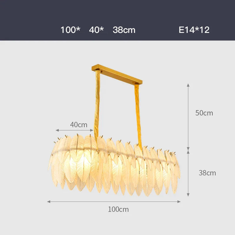 Afralia™ Art Deco White Glass Feather Chandelier with LED Lighting for Foyer & Bedroom