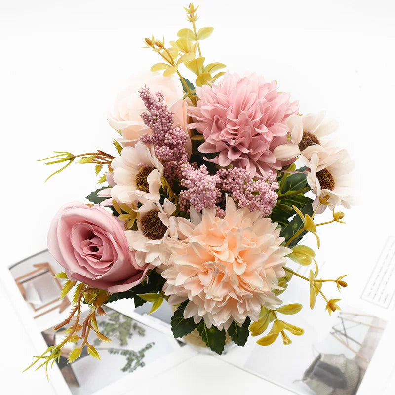 Afralia™ Rose Chrysanthemum Bouquet: High Quality Artificial Flowers for Home Decor and Events